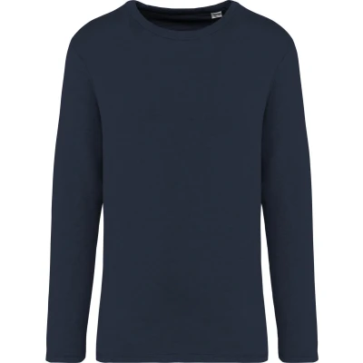 Afbeelding van Native Spirit Ecologische en verwassen uniseks sweater met ronde hals French Terry NS418 Washed Navy Blue