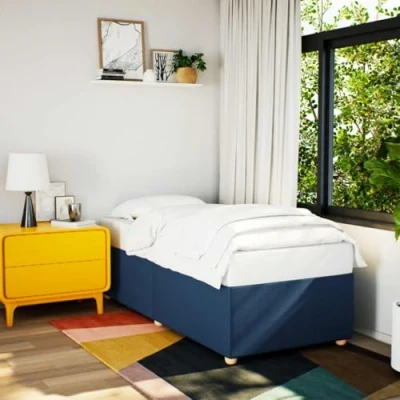Afbeelding van vidaXL Bedframe stof blauw 100x200 cm