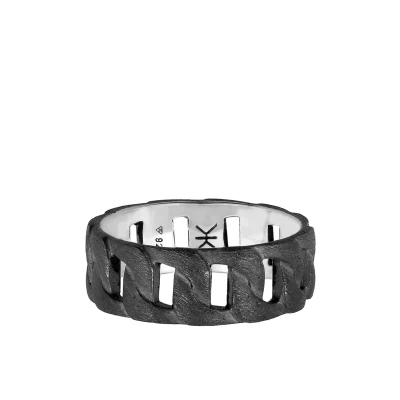 Afbeelding van Kuzzoi Chunky Chain Ring, Heren, Maat: 62, Schwarz