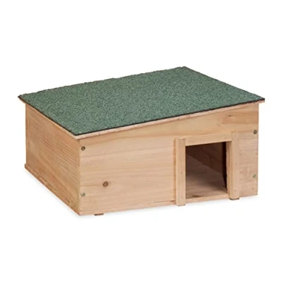Afbeelding van Relaxdays Houten egelhotel met vloer, 2 slaapkamers, egel winterkwartier, tuin, 21,5 x 40 cm, lichtbruin