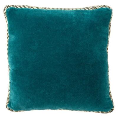 Afbeelding van Dutch Decor MANOE Kussenhoes 45x45 cm effen kleur met rand van jute Deep Lake blauw