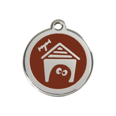 Afbeelding van Dog House Brown roestvrijstalen hondenpenning medium/gemiddeld dia. 3 cm RedDingo