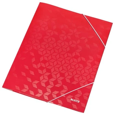 Afbeelding van Leitz WOW elastomap met 3 kleppen, uit karton, A4, rood