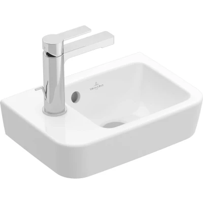 Afbeelding van Villeroy &amp; Boch O.Novo Compact fontein hoekig wasbak rechts wit (36 x