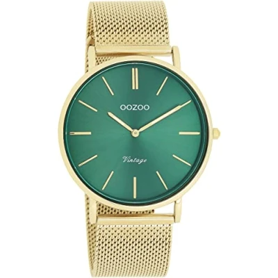 Afbeelding van OOZOO Vintage series goudkleurige horloge met metalen mesh armband C20295