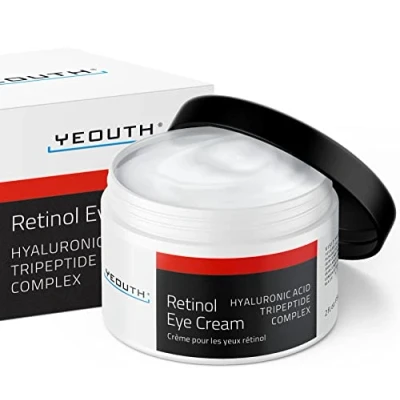 Afbeelding van Retinol Oog Créme van YEOUTH, Geboost met Retinol, Hyaluronzuur, Caffeïne, Groene Thee, Anti Rimpel, Aging, Stevige Huid, Gelijkmatige Huidskleur, Bevochtigd en Hydrateerd Gemaakt in de USA Gegarandeerd (1oz)