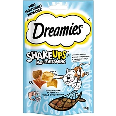 Afbeelding van 4x 55g Dreamies Shakeups Multivitamins Seafood Festival Kattensnacks