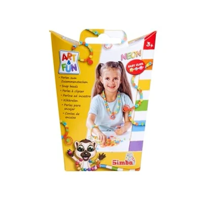 Afbeelding van Art and Fun Neon Snap Beads 250 stuks in elkaar grijpende kralen voor kinderen vanaf 3 jaar