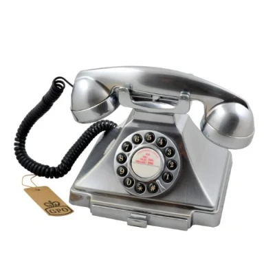 Afbeelding van GPO 1929SPUSHCHR Telefoon Carrington klassiek bakeliet jaren ’20, druktoetsen, chroom