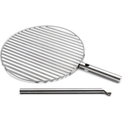 Afbeelding van Höfats Triple Vuurschaal Grillrooster met Houder Ø 45 cm Silver / Stainless Steel