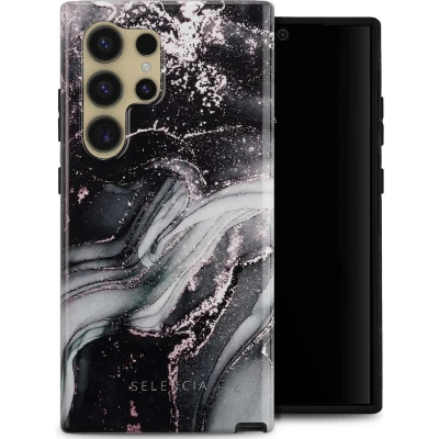 Afbeelding van Selencia Hoesje Geschikt voor Samsung Galaxy S24 Ultra Vivid Backcover Chic Marble Black