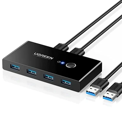 Afbeelding van UGREEN Sharing Switch USB 3.0 Schakelaar met 4 Poorten Zwart