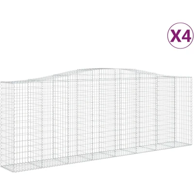 Afbeelding van VidaXL Schanskorven 4 st gewelfd 400x50x140/160 cm ijzer