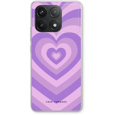 Afbeelding van Case Company® hoesje geschikt voor Xiaomi Redmi K70 Hart Paars Soft Cover Telefoonhoesje Bescherming aan alle Kanten en Schermrand