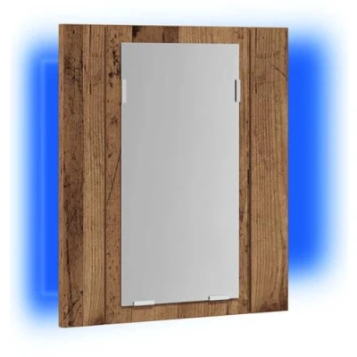 Afbeelding van vidaXL Badkamerspiegelkast LED 40x12x45 cm bewerkt hout oud