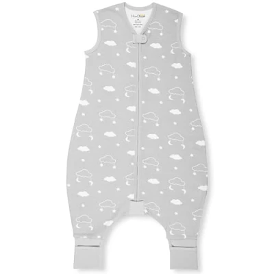 Afbeelding van Mama Cheetah Babyslaapzak voor pasgeborenen, peuters, van biologisch katoen, inbakerdeken, 1.0 TOG Clouds (met voeten)