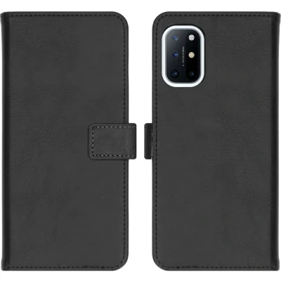 Afbeelding van iMoshion Hoesje Geschikt voor OnePlus 8T Met Pasjeshouder Luxe Bookcase Zwart