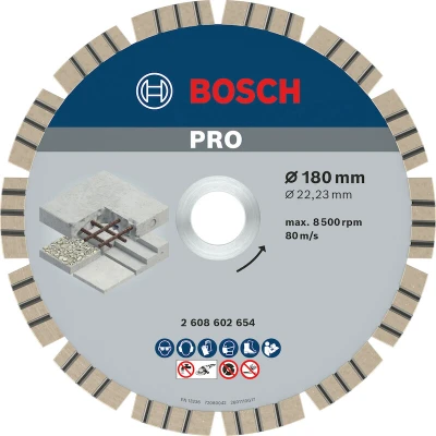 Image de BOSCH 2608602654 Disque de coupe diamanté Best for Concrete 180 x 22,23 2,4 12 mm