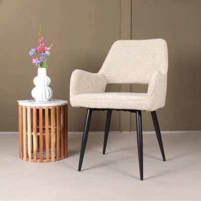 Afbeelding van Lenon eetkamerstoel bouclé 2.0 beige