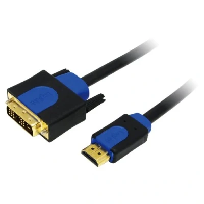 Afbeelding van LogiLink CHB3110 DVI kabel / HDMI Adapterkabel D 18+1 polige stekker, A stekker 10.00 m Zwart Vergulde steekcontacten, Schroefbaar