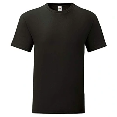 Afbeelding van Fruit of the Loom Iconic T shirt voor heren, verpakking van 3 stuks, maten S tot 5XL, zwart.