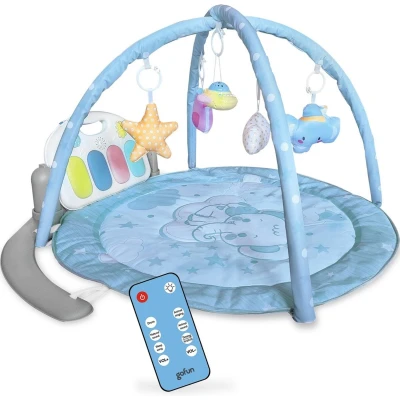Afbeelding van Gofun Babygym Speelmat voor Baby&#039;s Muzikaal Speelkleed Kraamcadeau Activiteitenkleed Babyspeelgoed Interactief Leerzaam 105 x 52 cm Blauw