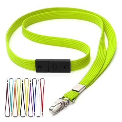 Afbeelding van CKB LTD Groene koorden, Breakaway anti verstikking, draaibare trekker, clip van metaal, buisvormig, 10 mm, lanyards voor badgehouders, 100 stuks, Groen