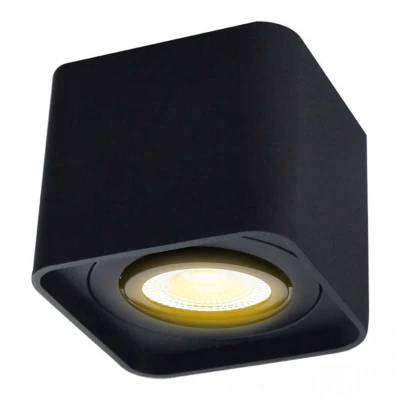 Afbeelding van Led opbouwspot 2700K/warm wit, vierkant, 100x100x85mm, zwart