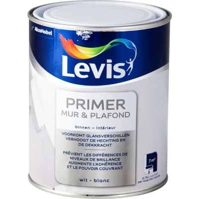 Afbeelding van Levis primer muur &amp; plafond 0,75l wit
