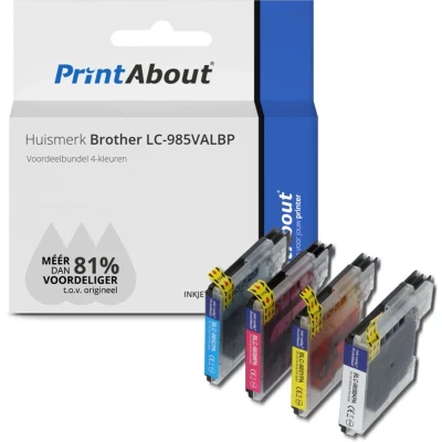 Afbeelding van Huismerk Brother LC 985VALBP Inktcartridge 4 kleuren Voordeelbundel