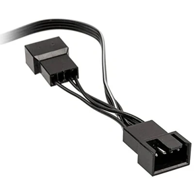 Afbeelding van Y kabel PC ventilator [1x ventilatorbus 4 polig 2x polig] 0.35 m Zwart Kolink