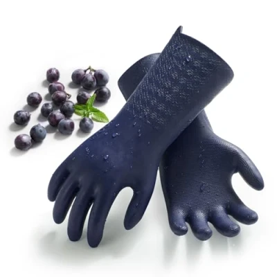 Afbeelding van Vgo... Extra dikke 1,2 mm herbruikbare latexvrije geurloze reinigingshandschoenen voor keuken, badkamer, huishoudelijke levensmiddelen, tuinieren, warmte en koudebestendig, naadloos Tpe