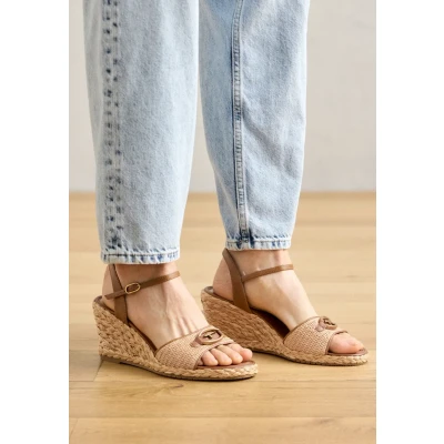 Afbeelding van Tamaris Espadrilles, Dames, Maat: 36, Nature Leer en textiel