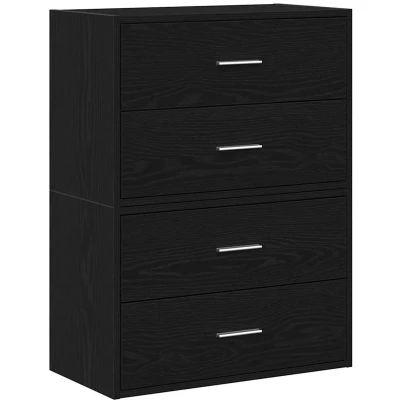 Afbeelding van vidaXL Kasten met 2 lades st 60x31x40 cm bewerkt hout zwart eiken