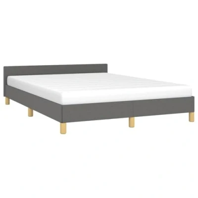 Afbeelding van vidaXL Bedframe met hoofdeinde, donkergrijs, 140 x 200 cm, stof