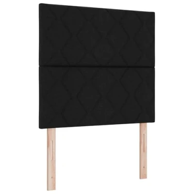 Afbeelding van vidaXL Boxspring Bed met Matras &amp; LED Zwart 100x200 cm Stof
