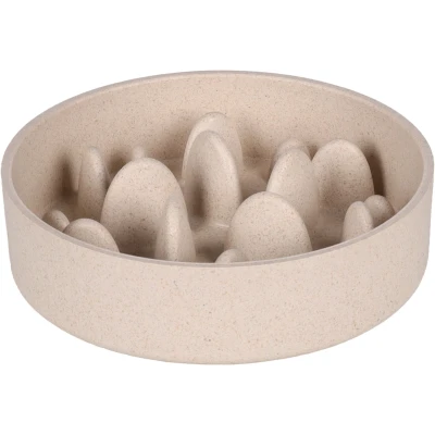 Afbeelding van Flamingo Greni Slow Feeder Eet En Drinkpot Honden Eetpot Rond Beige Dia 17,5cm 790ml 1st 139101