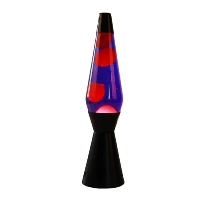 Afbeelding van i Total Lavalamp Lava Lamp Sfeerlamp 40x11 cm Glas/Aluminium 30W Paars met roze Zwart XL2342