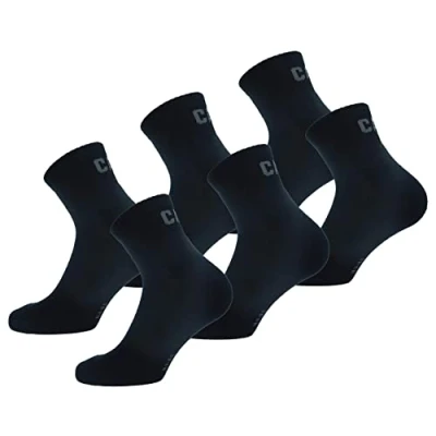 Afbeelding van Cat Erpillar Quarter Socks 6 paar werksokken voor heren, boven de enkel, versterkt bij tenen en hiel, hoogwaardig katoen, Blauw