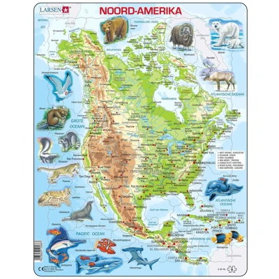 Afbeelding van Larsen Legpuzzel Maxi Noord amerika Junior Karton 64 Stukjes