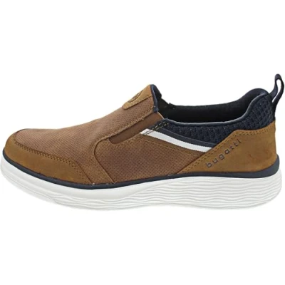 Afbeelding van bugatti Astra Instappers, Heren, Maat: 40, Cognac Imitatieleer/ textiel