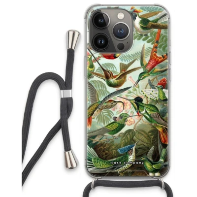 Afbeelding van Case Company® hoesje met Koord geschikt voor iPhone 13 Pro Haeckel Trochilidae Telefoonhoesje Zwart Extra Bescherming aan alle Kanten en Over de Schermrand