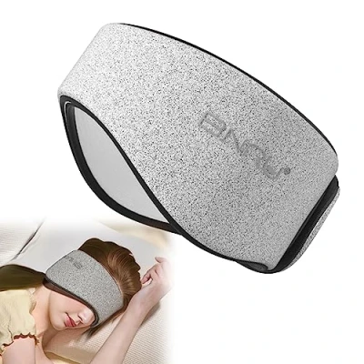 Afbeelding van Slaapmasker, oogmasker met verstelbare hoofdband, voor mannen en vrouwen, groot slaapmasker bindweefsel, slaap, nacht, reizen dutjes, één maat, grijs