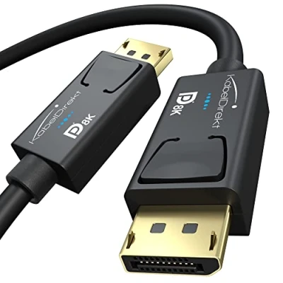 Afbeelding van KabelDirekt 8K DisplayPort kabel versie 1,4 1 m (VESA gecertificeerd, ondersteunt 8K/60Hz, 4K/120Hz, HBR3, DSC, HDR10, DP8K) Gaming Edition