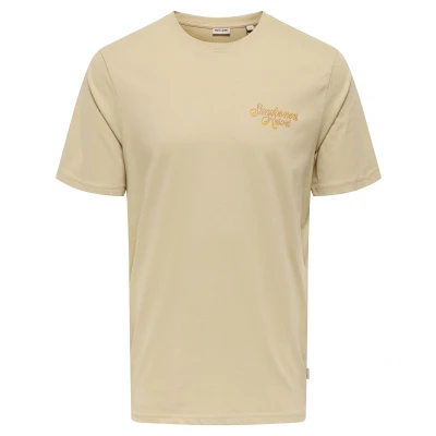 Afbeelding van ONLY&amp;SONS ONSMANUEL CASA LIFE REG SS DESERT TEE Heren T shirts