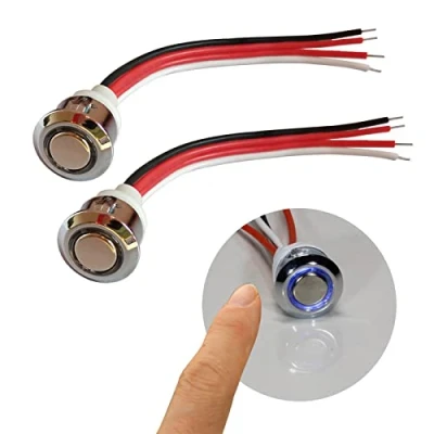 Afbeelding van STBTECH 12V Touch Sensor Controle Dimmer Schakelaar, DC 5 24V Traploos Dimmen Voor Led Strips Bureaulamp, Montage 17 mm, Set van 2