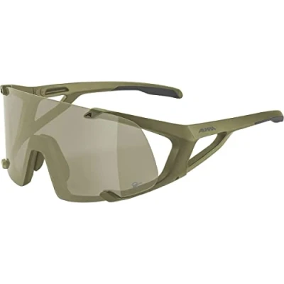 Afbeelding van ALPINA SPORTS, Vrouwen, Sportbrillen, Hawkeye Q Lite (olijf mat zilver spiegel, Zilver), Groen