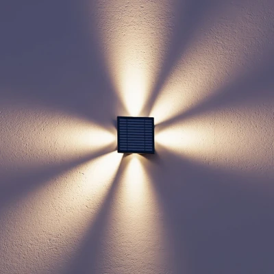Afbeelding van Calex Altamura Solar Wandlamp Tuinverlichting Warm Wit Licht Zonne energie Zwart