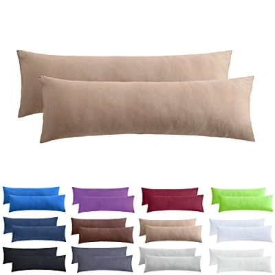 Afbeelding van NatureMark Jersey kussenslopen, Öko Tex gecertificeerd gecertificeerd, katoen, zand/beige, 40 x 145 cm (zijslaper/verpleegkussenhoes), set van 2
