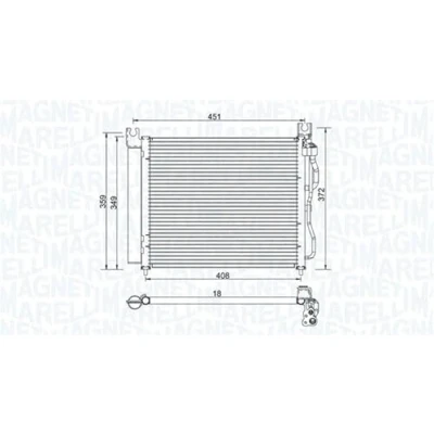 Afbeelding van MAGNETI MARELLI 350203952000 Condensor Airco Met droger 408x349x18 349 408 18 KIA: Picanto I